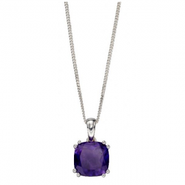 AMETHYST ELEMENT SILVER PENDANT/CHAIN